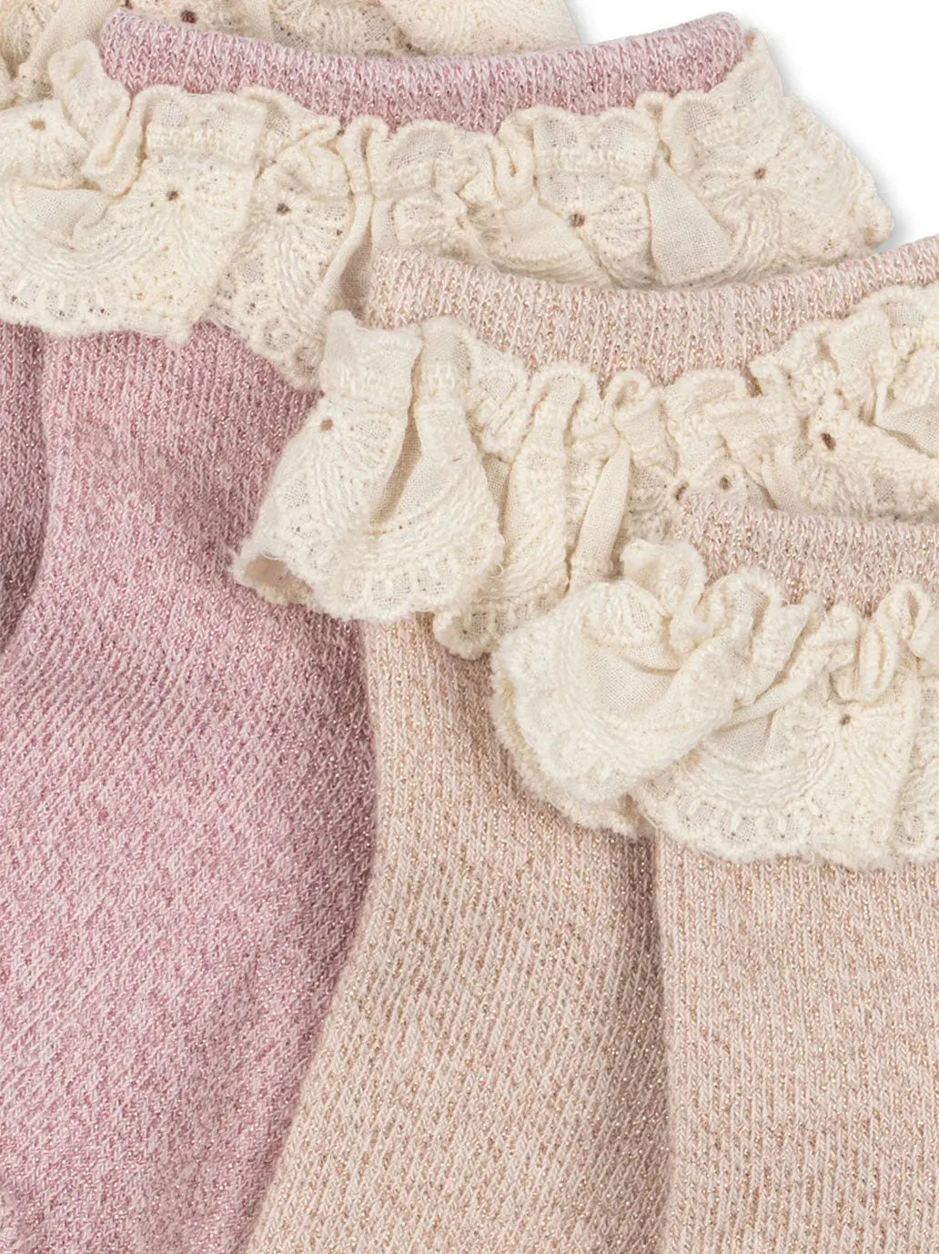 2 Pack Glitter Frill Socks Konges Slojd BEBE Concept