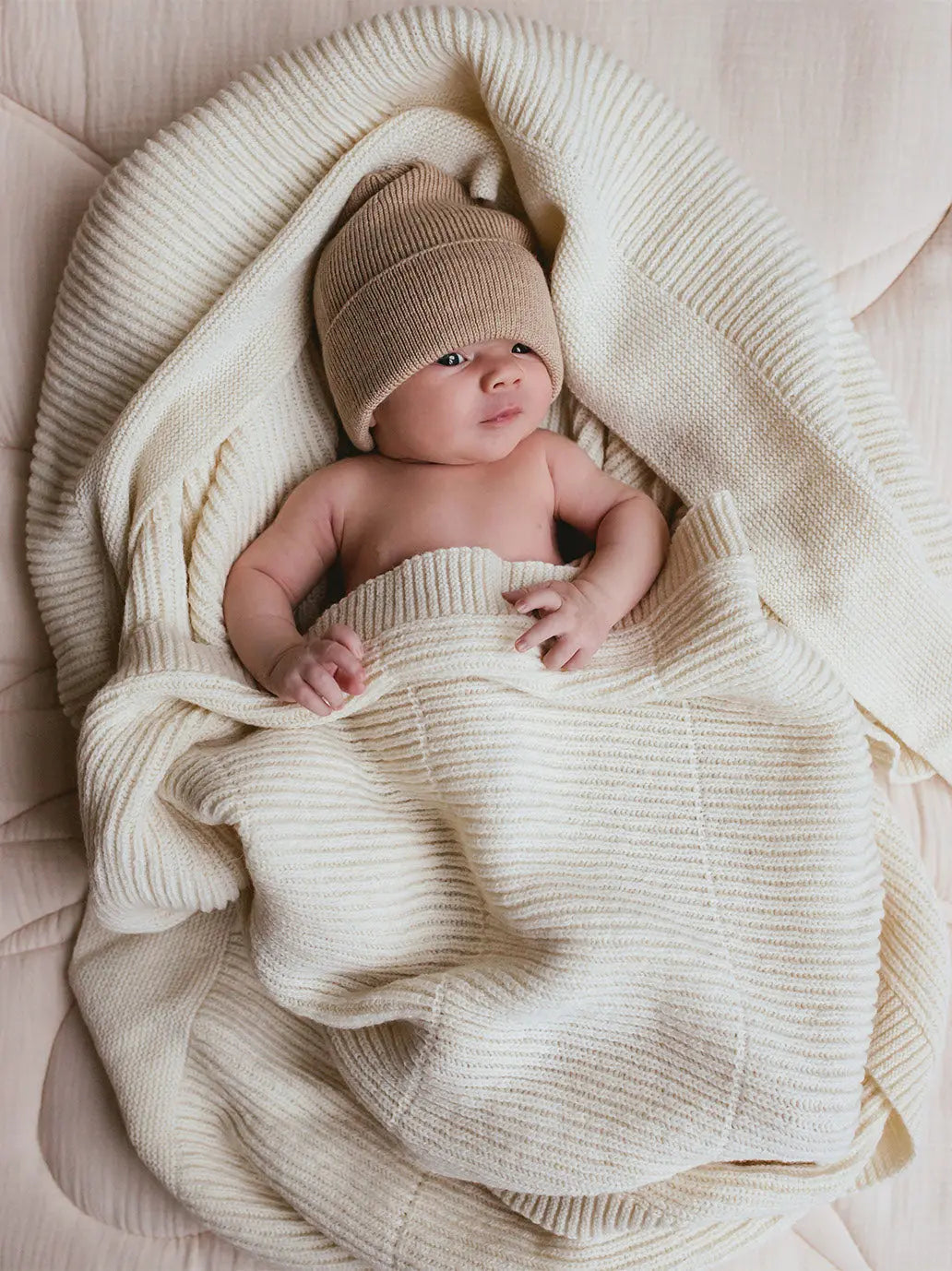 Czapka niemowlęca merino Beanie Newborn 0+ Hvid BEBE Concept 