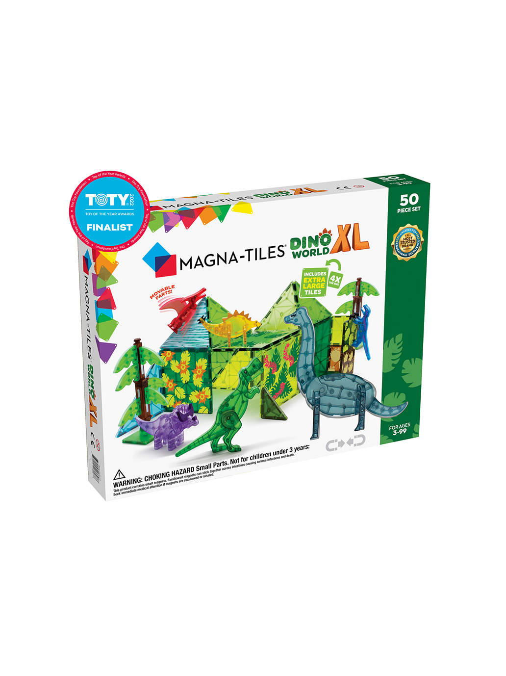 Klocki magnetyczne Dino World XL 50 el. Magna-Tiles BEBE Concept 
