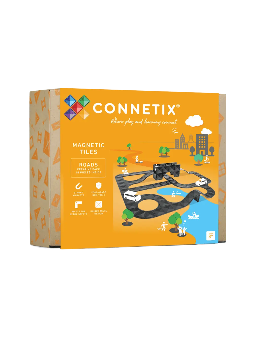 Klocki magnetyczne drogi Creative Roads Pack Connetix BEBE Concept 