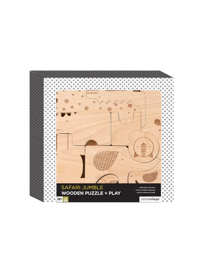 drewniane puzzle safari Petit Collage BEBE Concept 