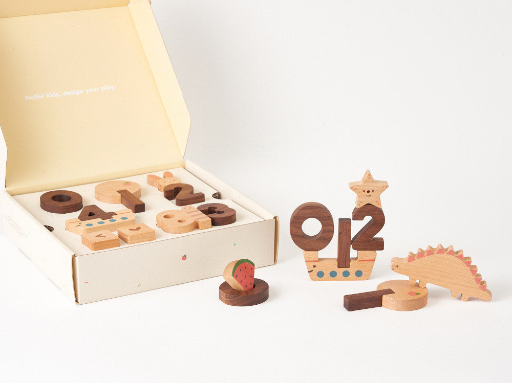 OUTLET Zestaw drewnianych cyfr Numbers Play Block Set bébé concept BEBE Concept 