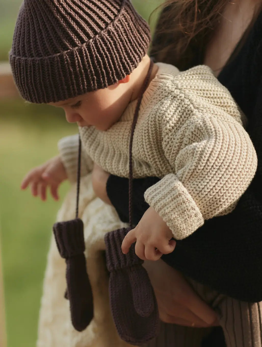 rękawiczki jednopalczaste z wełny merino Mille Family BEBE Concept 