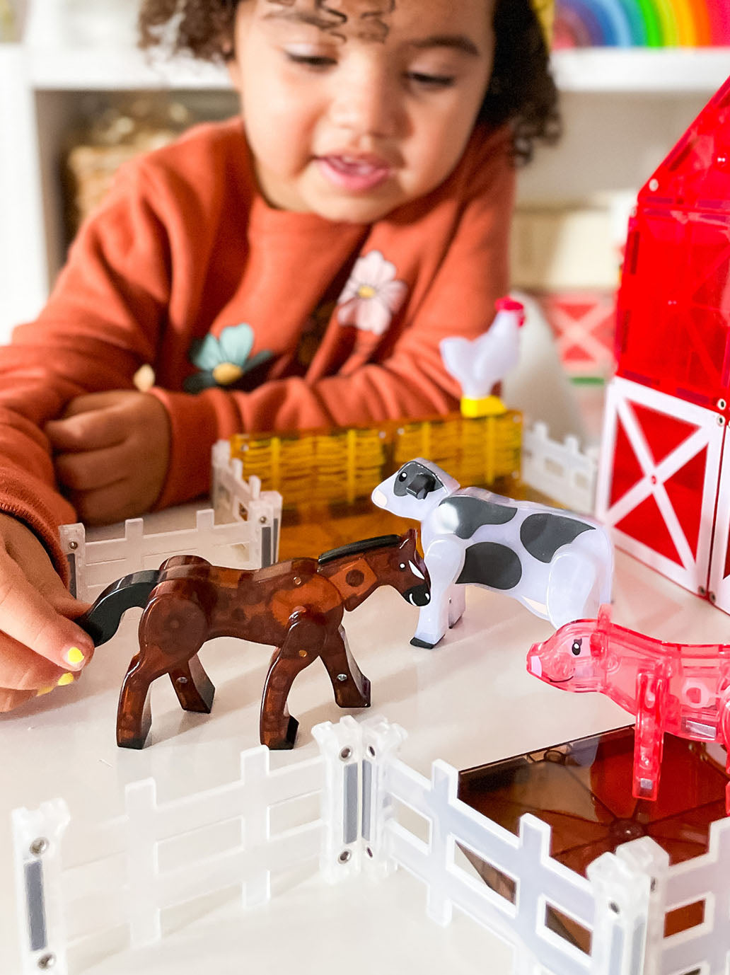 Klocki magnetyczne Farm Animals 25 el. Magna-Tiles BEBE Concept 
