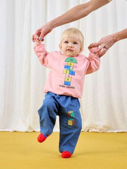 Roll The Dice light denim pants Baby Bobo Choses BEBE Concept 