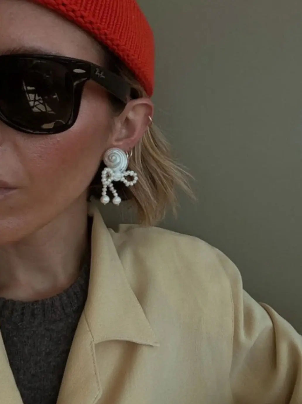 Kolczyki Shell & bow earrings Amori Mori BEBE Concept 