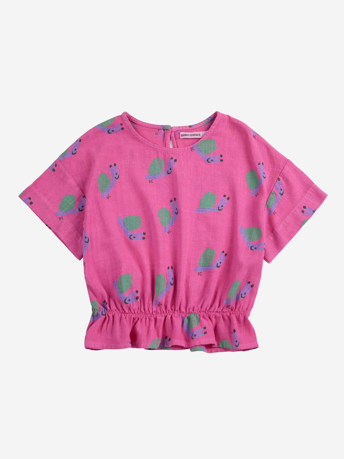 Bluzka Funny Snail all over woven blouse Bobo Choses BEBE Concept 
