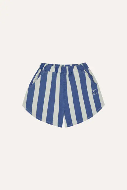 Blue Stripes Washed Shorts The Campamento BEBE Concept 