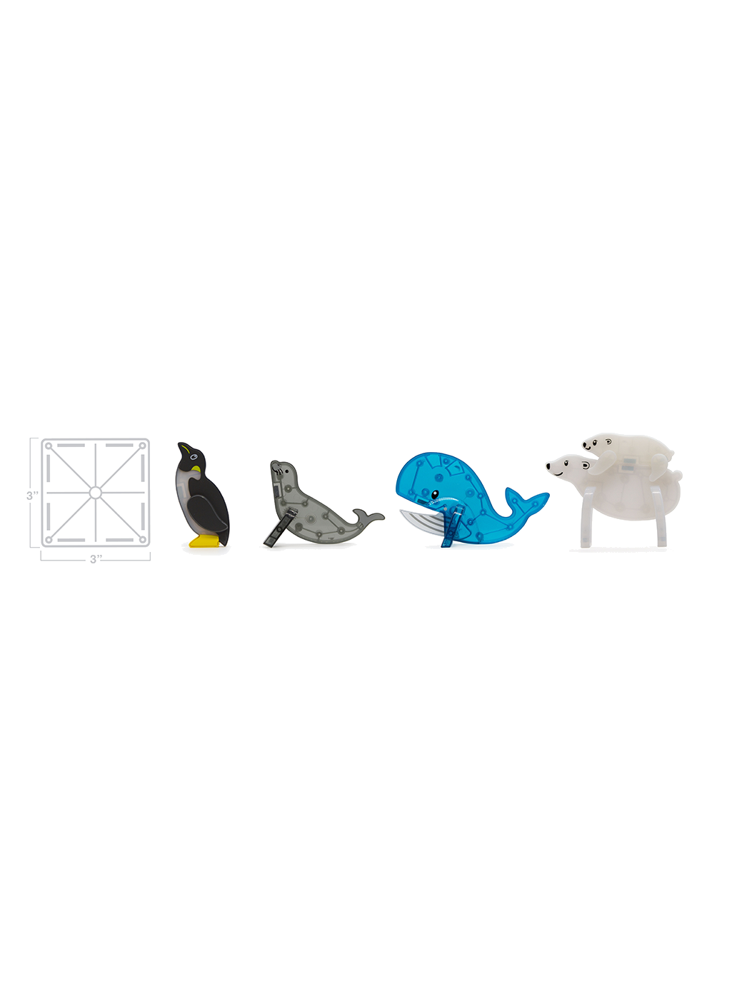 Klocki magnetyczne Arctic Animals 25 el. Magna-Tiles BEBE Concept 