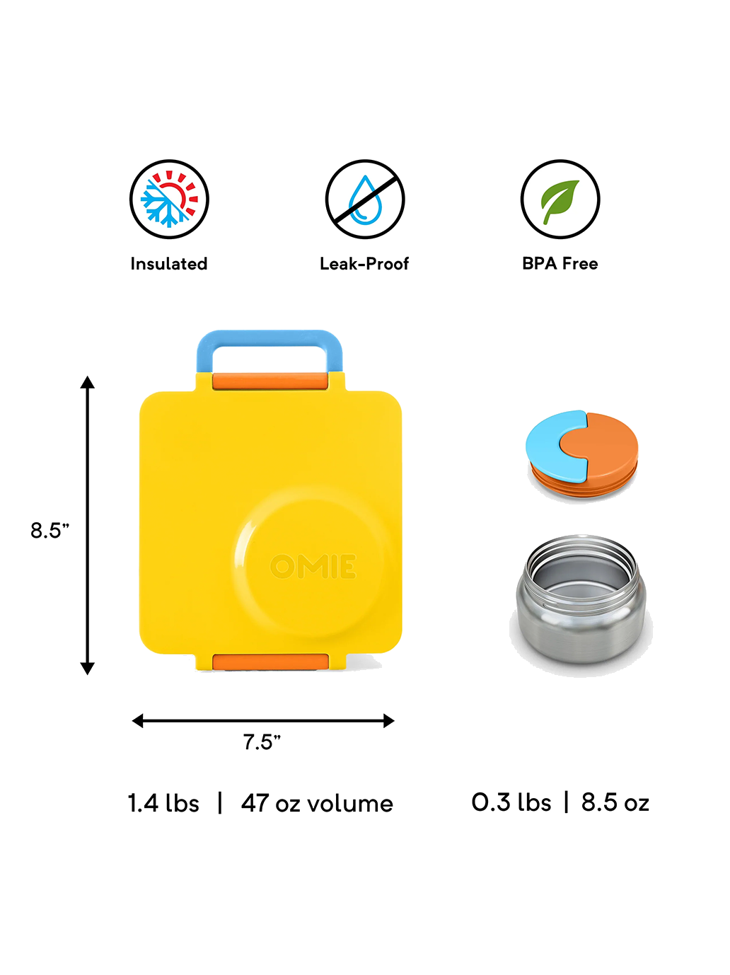 OmieBox lunchbox z termosem i przegródkami OMIE BEBE Concept 