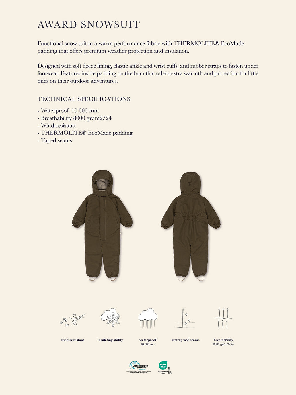 Award snowsuit solid grs Konges Slojd BEBE Concept 