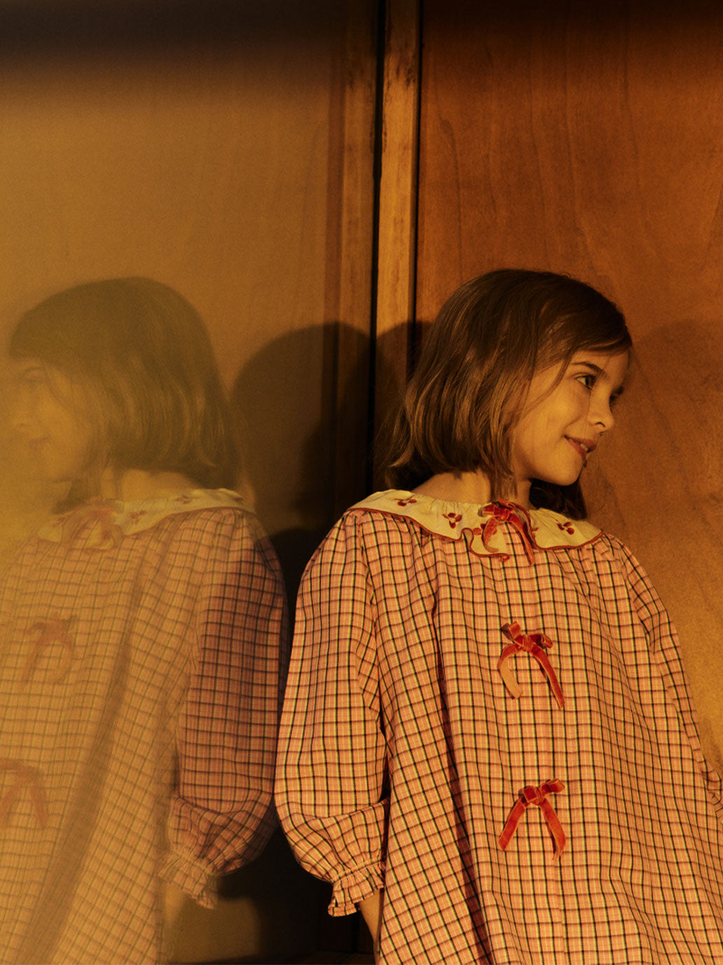 Sukienka Groseille dress Pink check Hello Simone BEBE Concept 