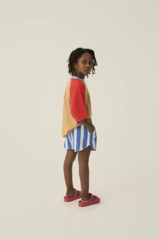 Blue Stripes Washed Shorts The Campamento BEBE Concept 