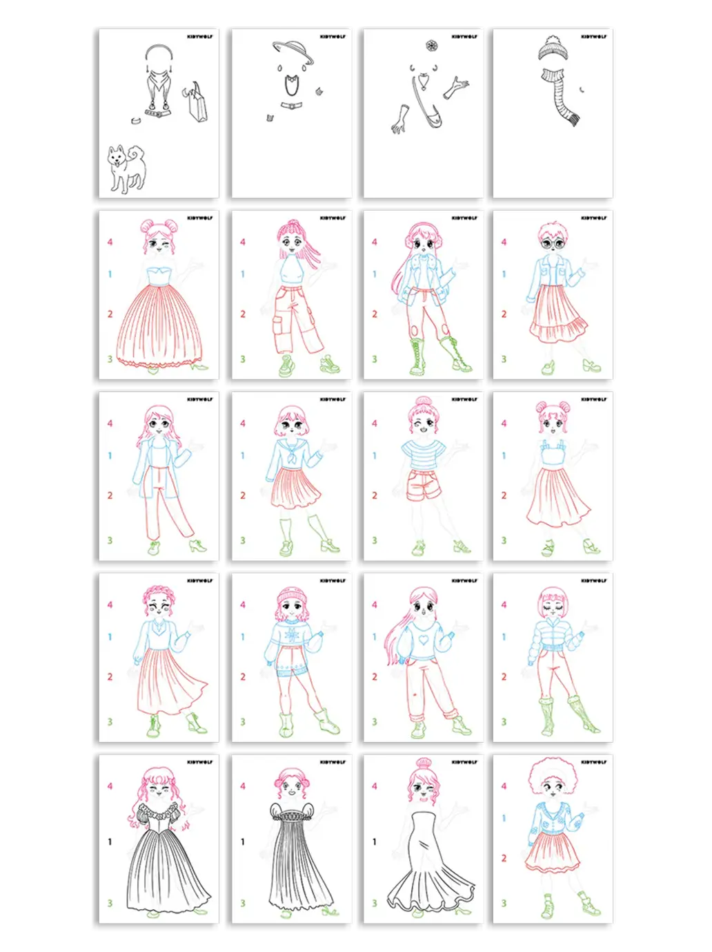Podświetlany tablet do nauki rysowania mody Kidywolf BEBE Concept 