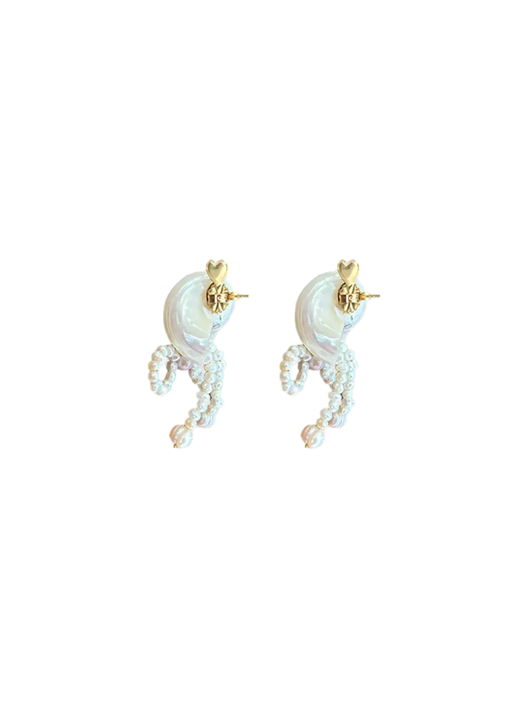 Kolczyki Shell & bow earrings Amori Mori BEBE Concept 