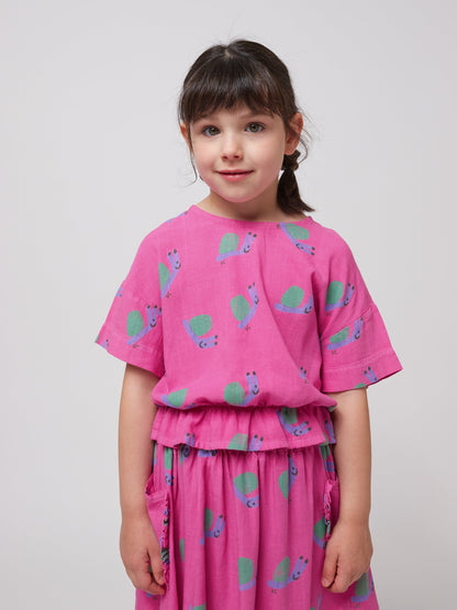 Bluzka Funny Snail all over woven blouse Bobo Choses BEBE Concept 