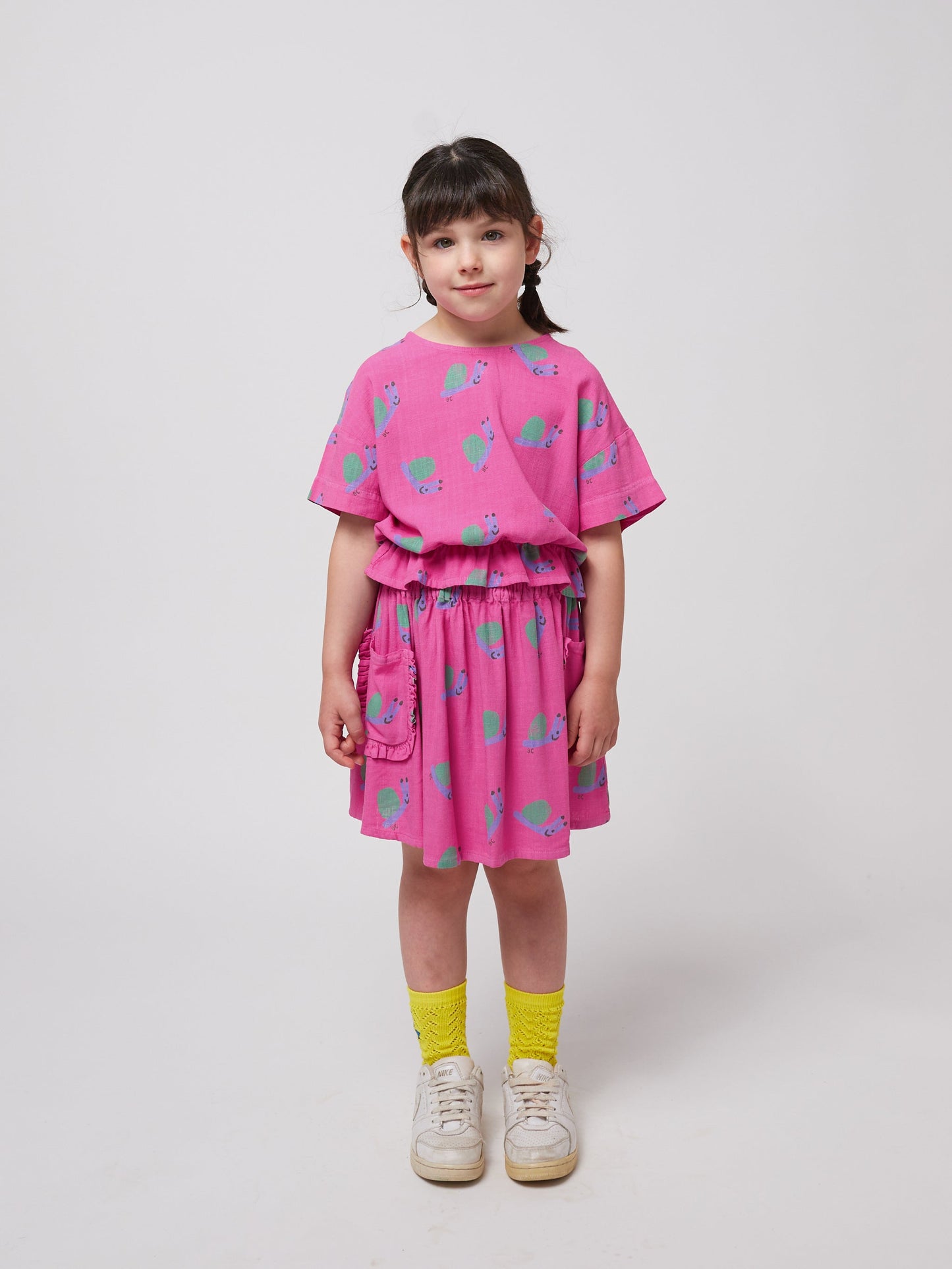 Bluzka Funny Snail all over woven blouse Bobo Choses BEBE Concept 