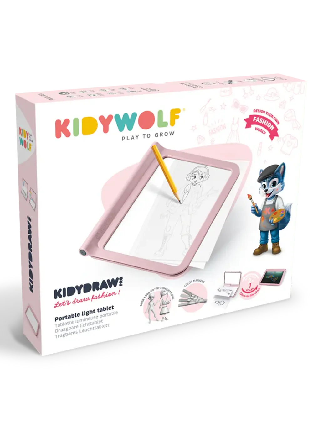 Podświetlany tablet do nauki rysowania mody Kidywolf BEBE Concept 