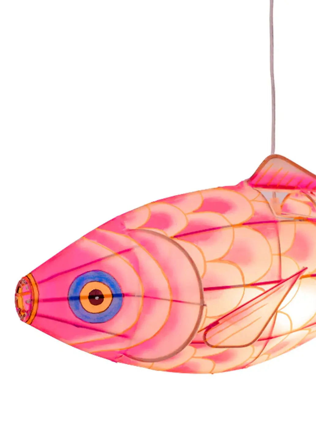 Ręcznie malowany lampion z jedwabiu Large Carp Petit Pan BEBE Concept 