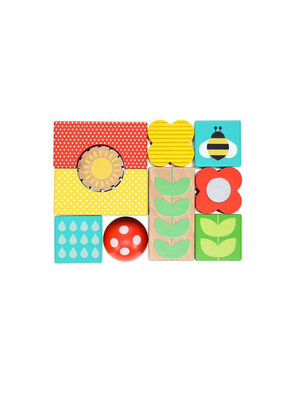 Drewniane klocki sensoryczne Busy Garden Petit Collage BEBE Concept 
