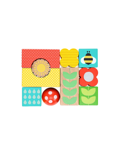Drewniane klocki sensoryczne Busy Garden Petit Collage BEBE Concept 
