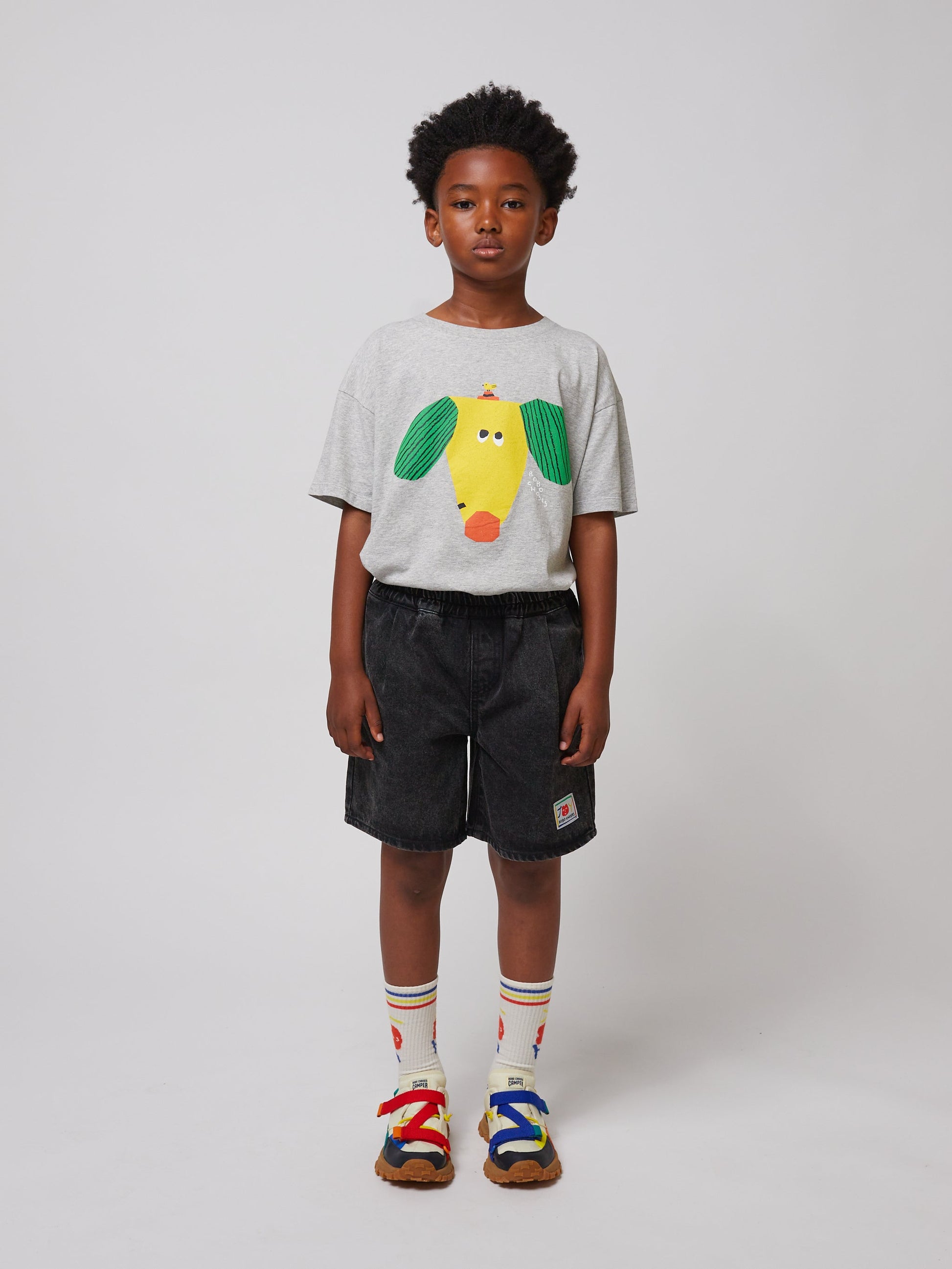 Spodenki Smiling black denim bermuda shorts Bobo Choses BEBE Concept 
