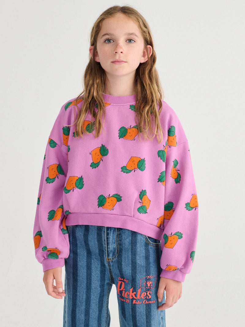 Bluza Tangerine all over cropped sweatshirt Bobo Choses BEBE Concept 