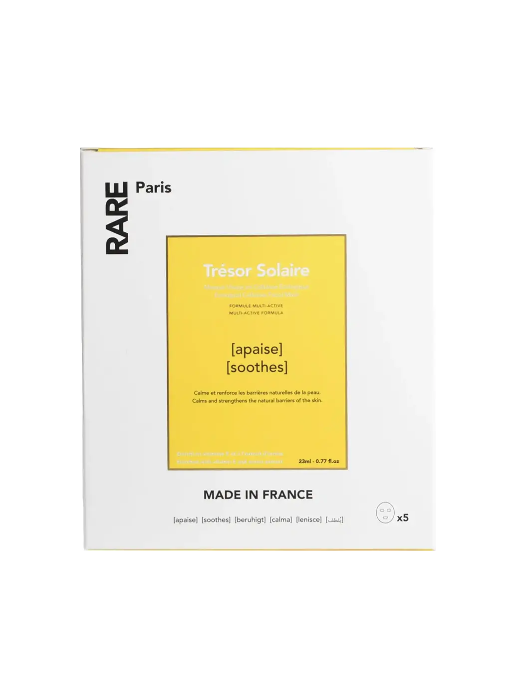 Kojąca maska w płachcie - zestaw 5 szt Rare Paris BEBE Concept 