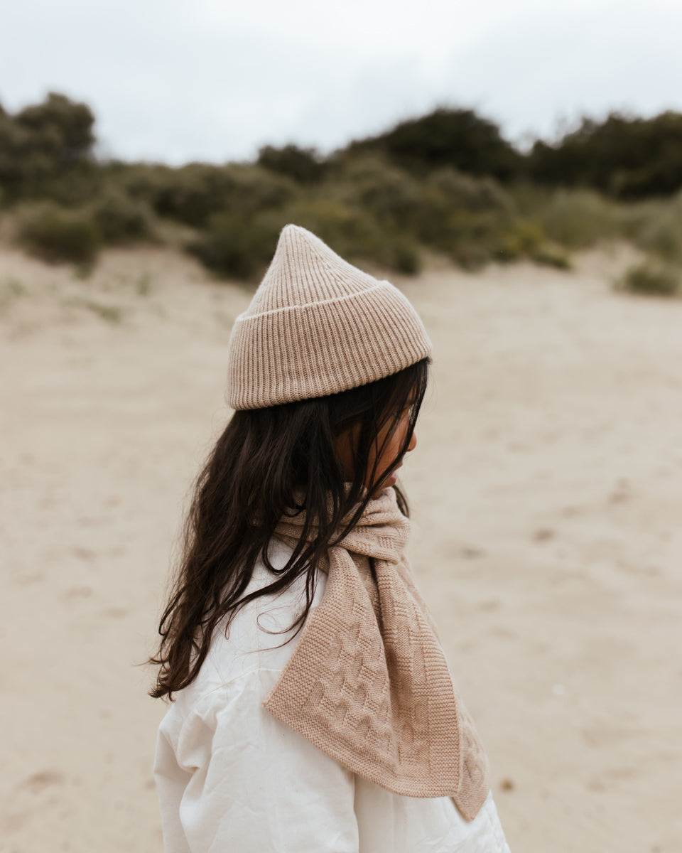 całoroczna czapka merino Fonzie Beanie Hvid BEBE Concept 