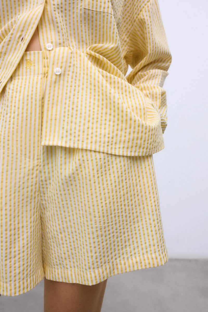 Alheli Woman Shirt Mimosa Yellow Stripes The New Society BEBE Concept 
