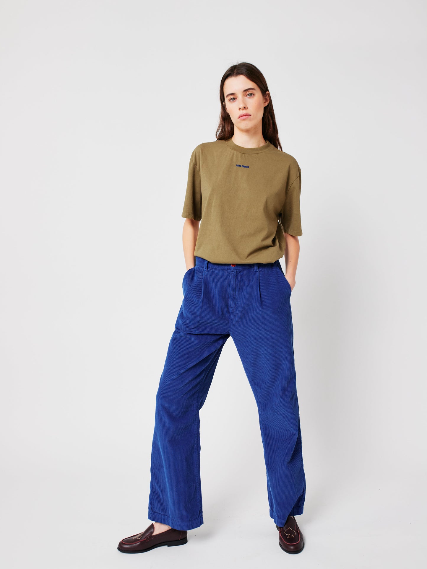 Blue pleated corduroy pants Bobo Choses BEBE Concept 