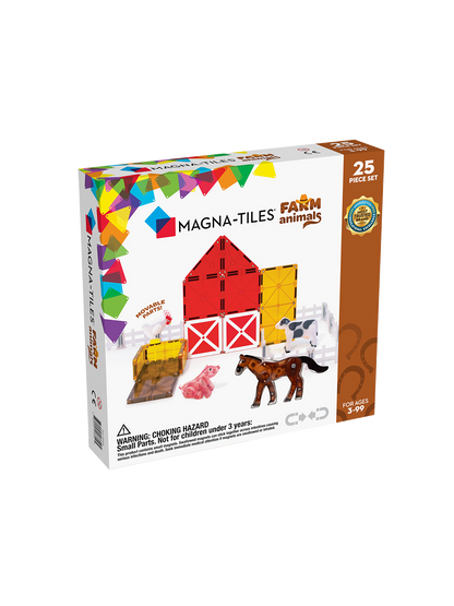 Klocki magnetyczne Farm Animals 25 el. Magna-Tiles BEBE Concept 
