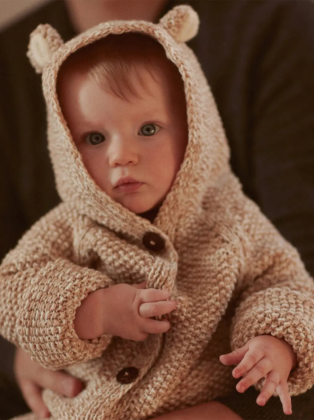 kardigan z wełny merino z uszkami Mille Family BEBE Concept 