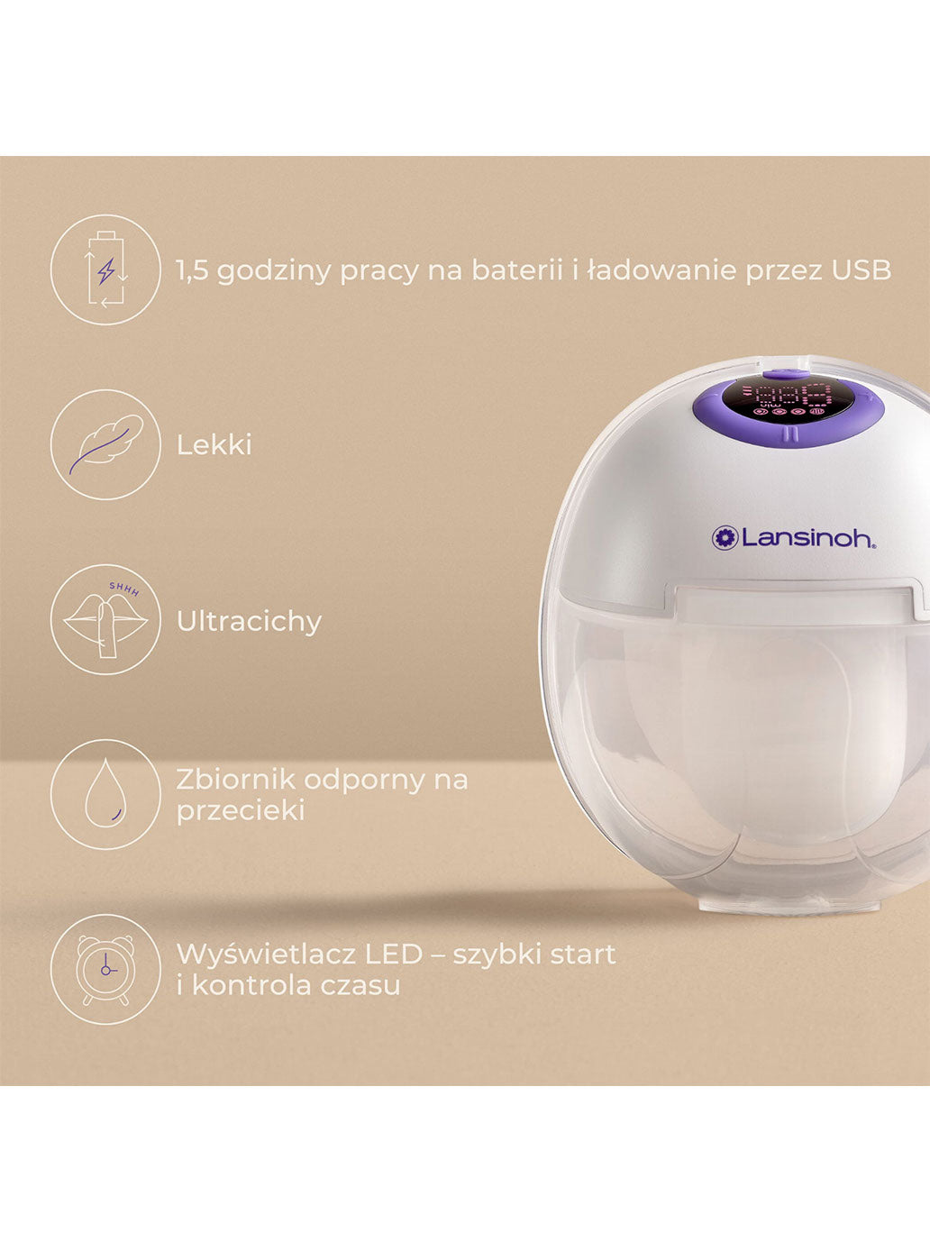 Laktator podwójny bezprzewodowy Hands-free