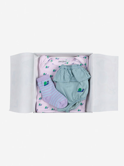 OUTLET Zestaw prezentowy Funny Snail gift set | rozm. 6m Bobo Choses BEBE Concept 