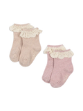 2 Pack Glitter Frill Socks Konges Slojd BEBE Concept 