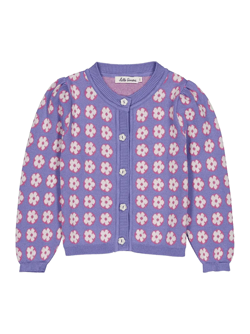 Lison cardigan Pomponette Lavender Hello Simone BEBE Concept 