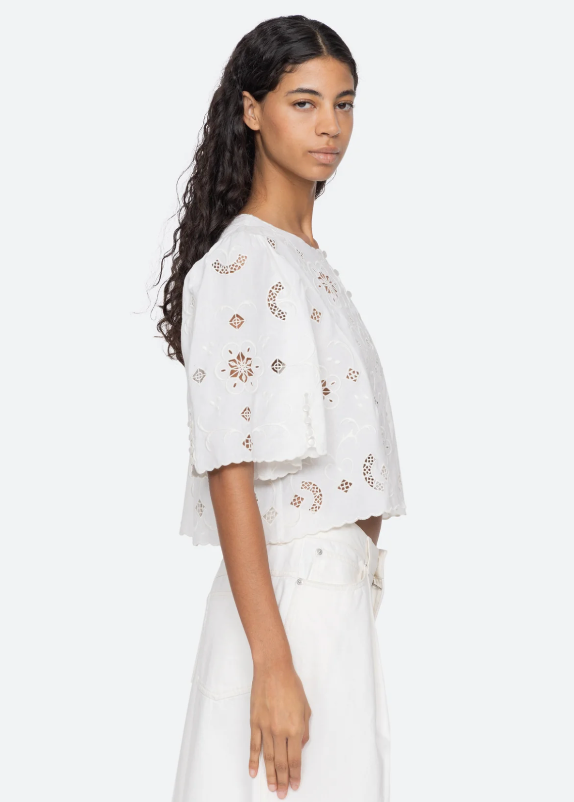 Gardener Embroidery Top WHITE