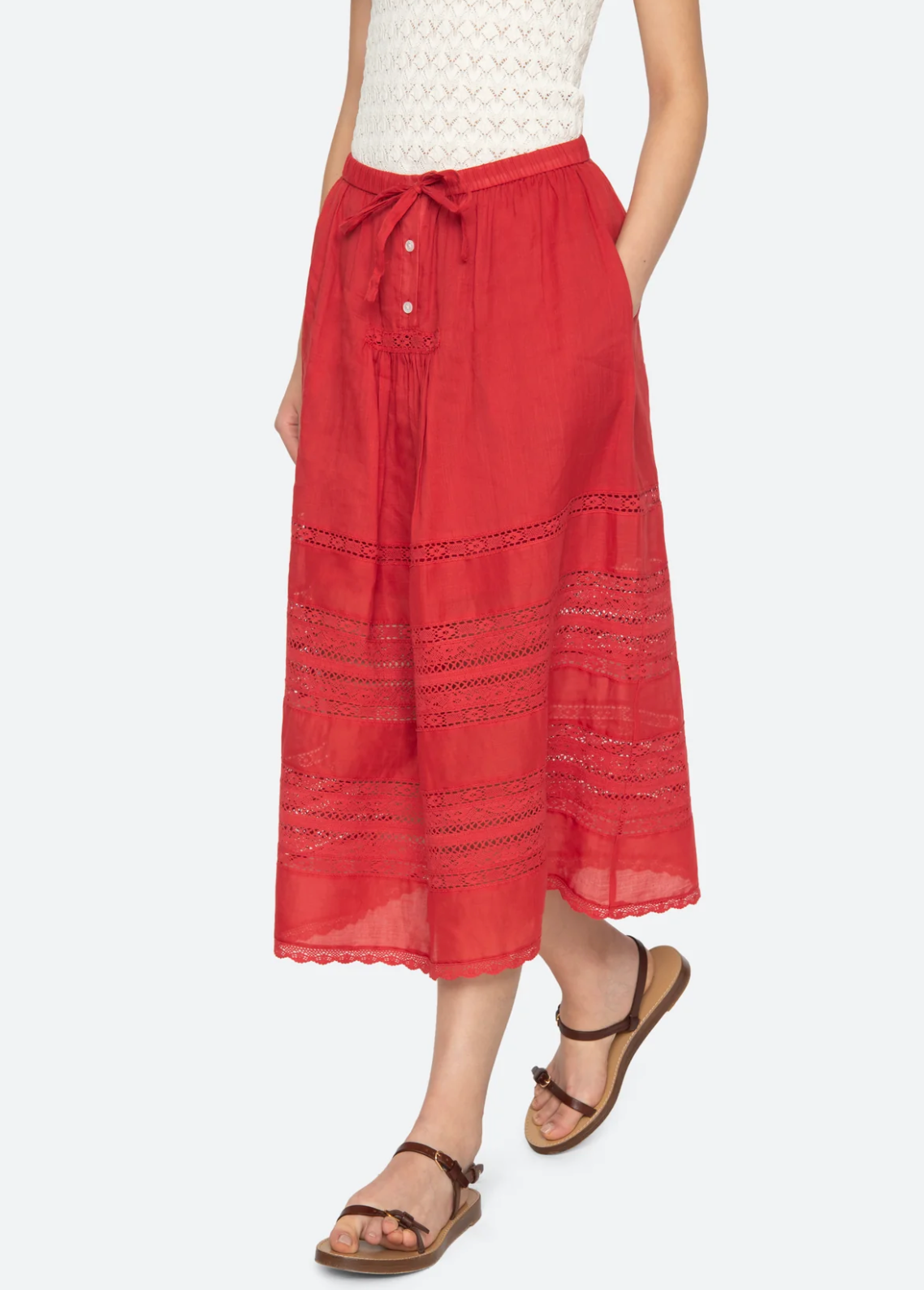 Pippa Solid Midi Skirt