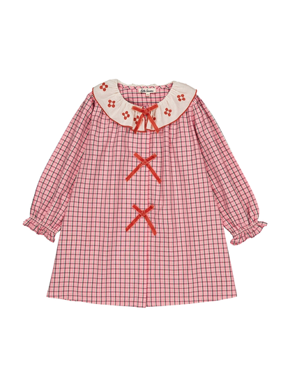 Sukienka Groseille dress Pink check Hello Simone BEBE Concept 