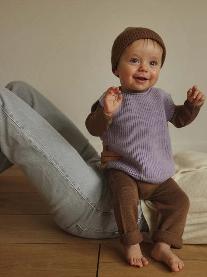 Kamizelka merino dla niemowląt Harvey vest Hvid BEBE Concept 