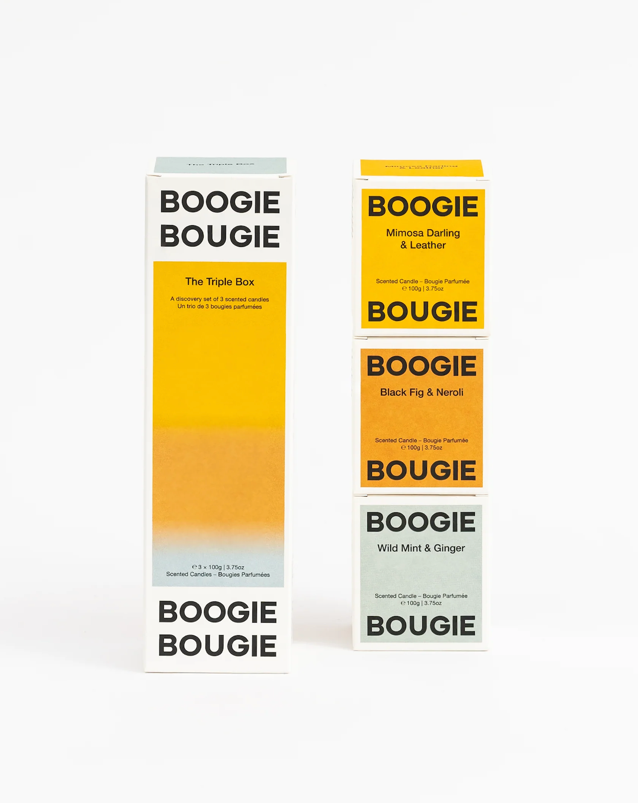 Zestaw świec z wosku sojowego The Triple Box Boogie Bougie BEBE Concept 