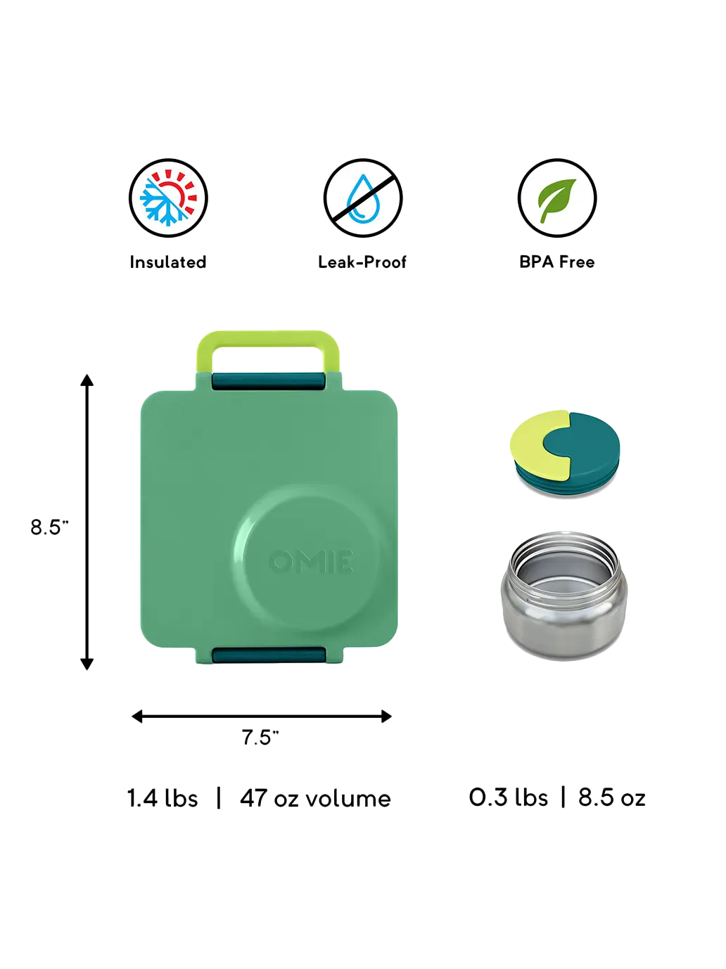 OmieBox lunchbox z termosem i przegródkami OMIE BEBE Concept 