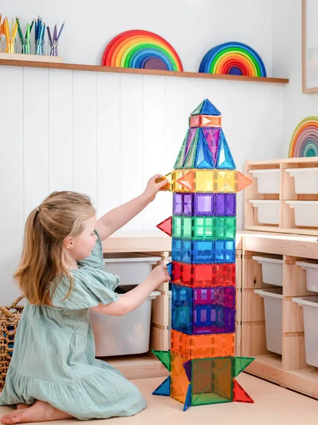Klocki magnetyczne Rainbow Creative Pack Connetix BEBE Concept 