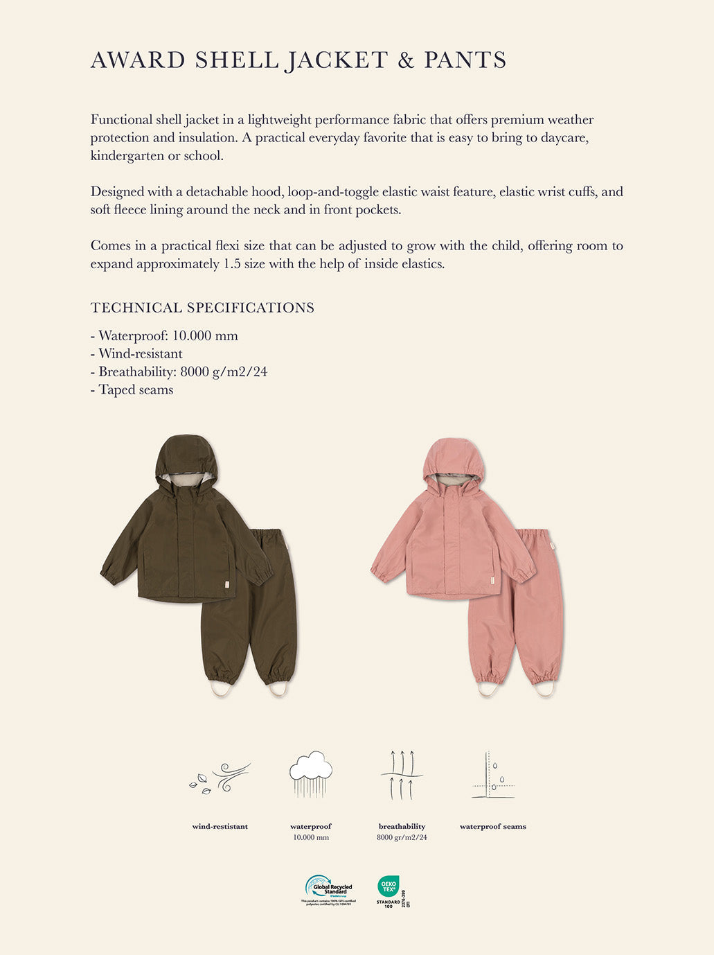 Spodnie Award shell pants flexi size Konges Slojd BEBE Concept 