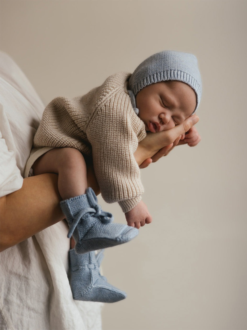 Miękkie buciki z wełny merino Hvid BEBE Concept 