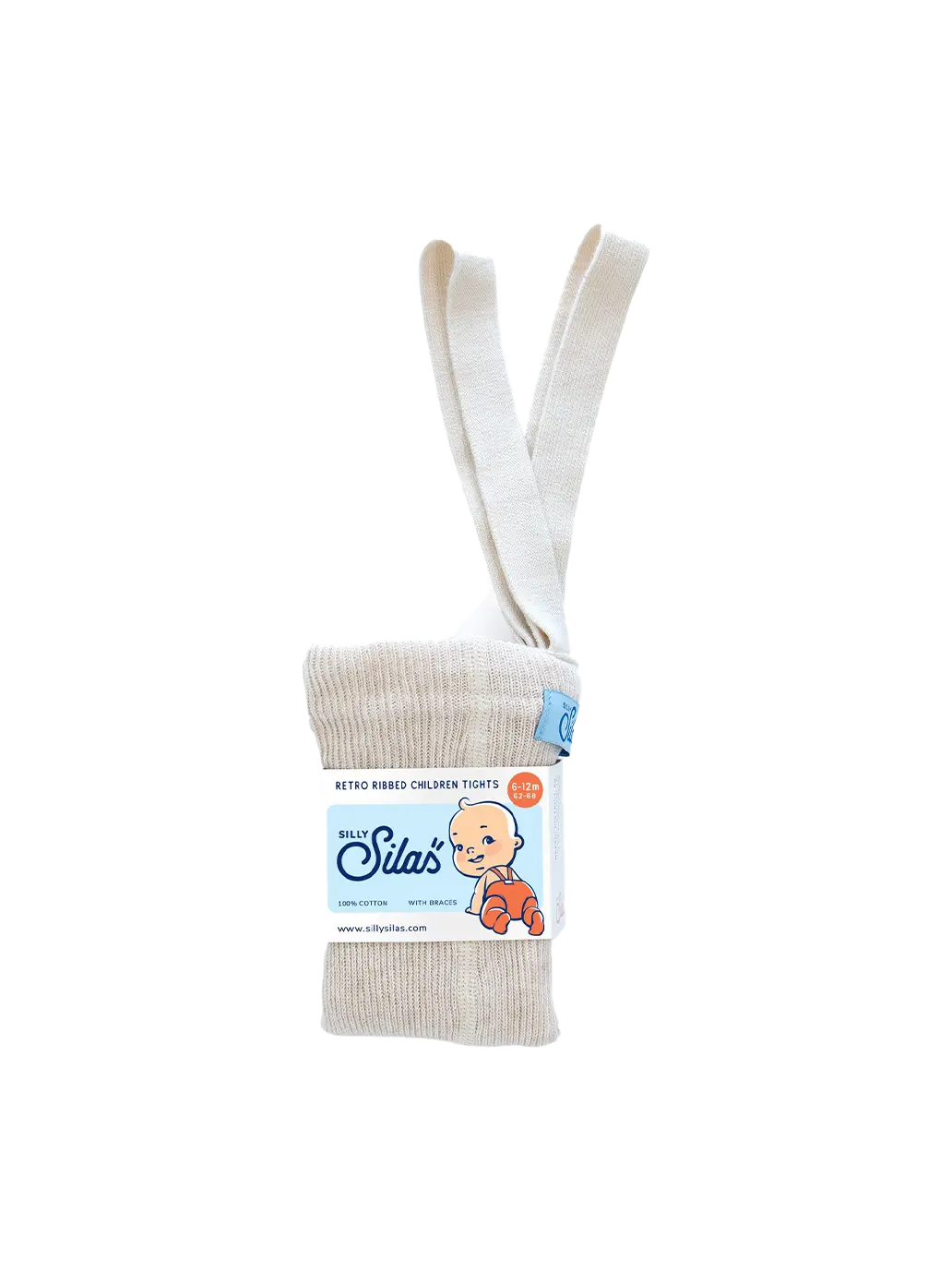 rajstopy z organicznej bawełny z szelkami w stylu vintage Silly Silas BEBE Concept 
