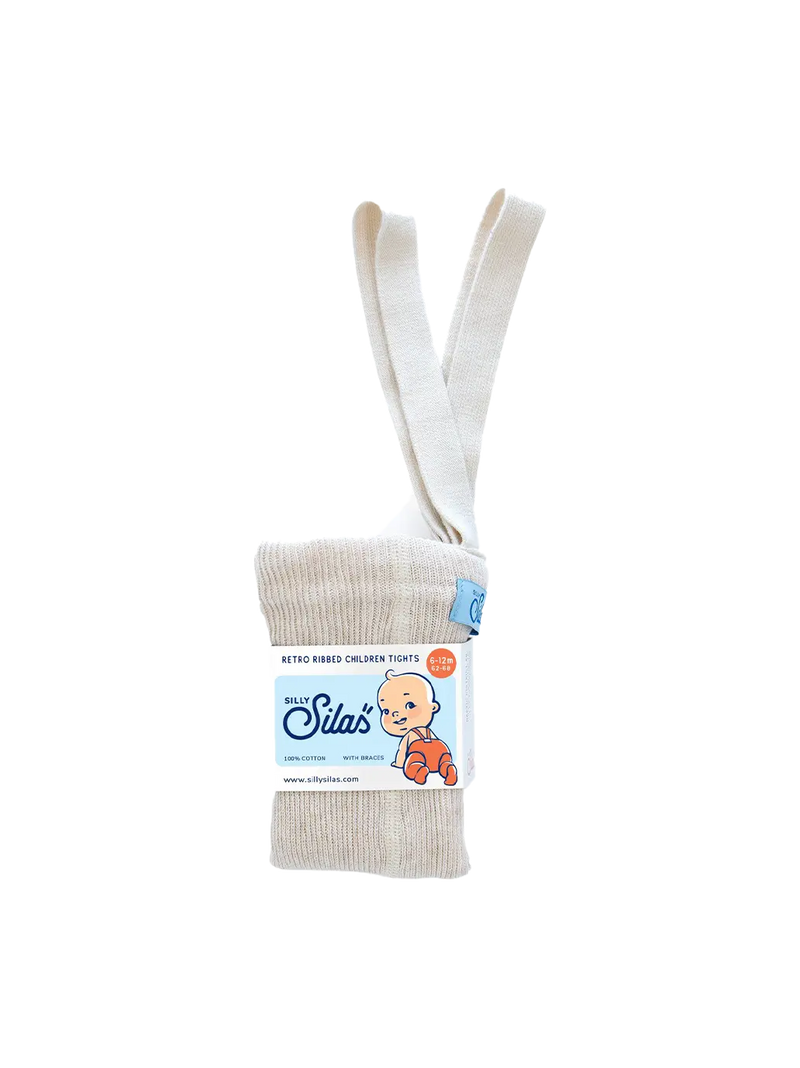 rajstopy z organicznej bawełny z szelkami w stylu vintage Silly Silas BEBE Concept 