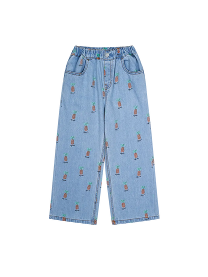 Pineapple Light Denim Pants Jelly Mallow BEBE Concept 