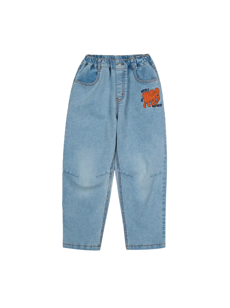 Elephant Brushed Denim Pants Jelly Mallow BEBE Concept 